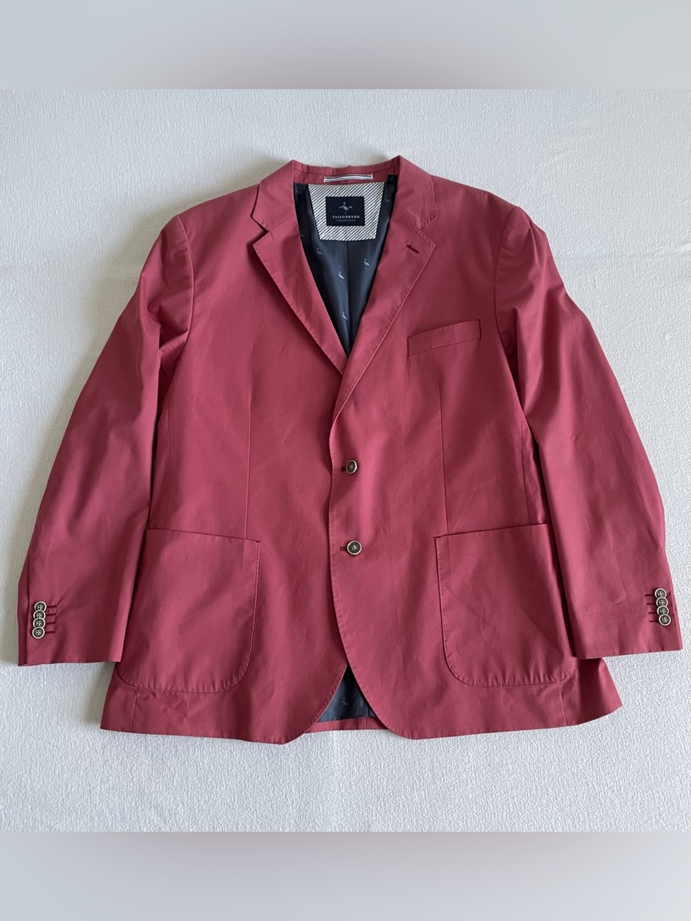Tailorbyrd Men’s Coral Pink Linen Blend Sport Coat Size 46R Blazer Suit